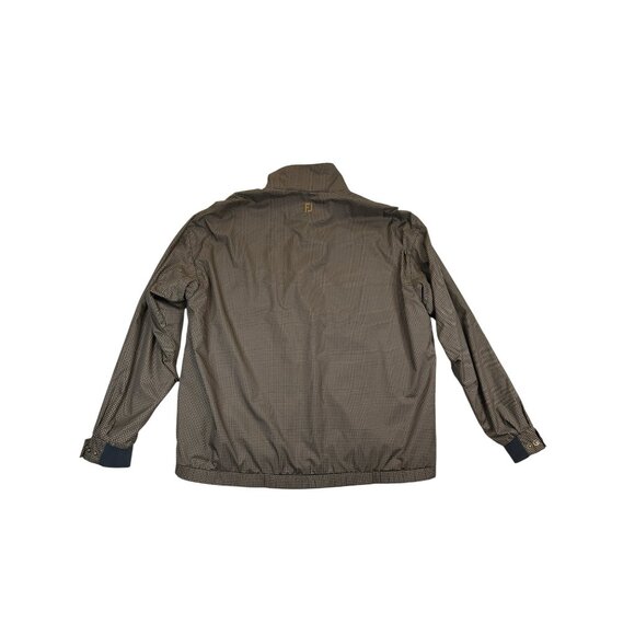 Dryjoys By Footjoy Pullover Mens Large Brown Golf Houndstooth Windbreaker Jacket - Picture 2 of 10